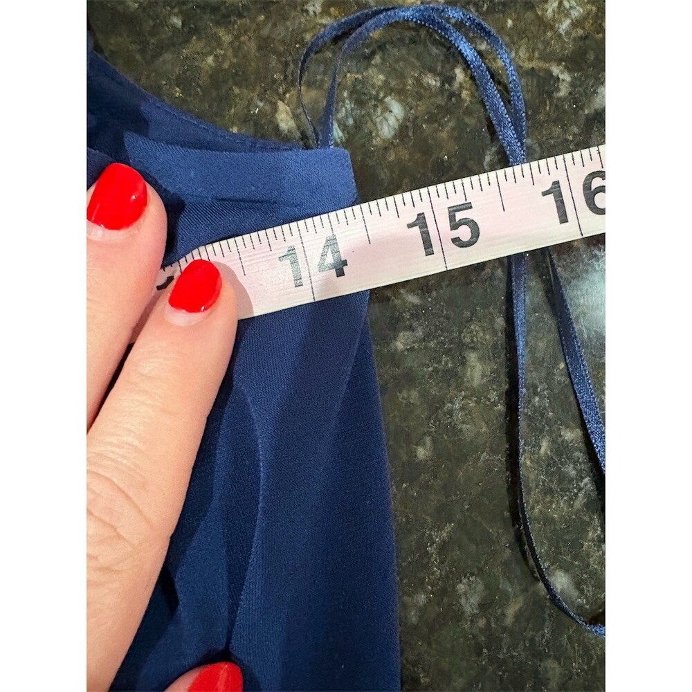 Michael Kors Shorts Romper Womens 2XS Navy Blue Sleeveless Tie Waist Pockets - Picture 9 of 9